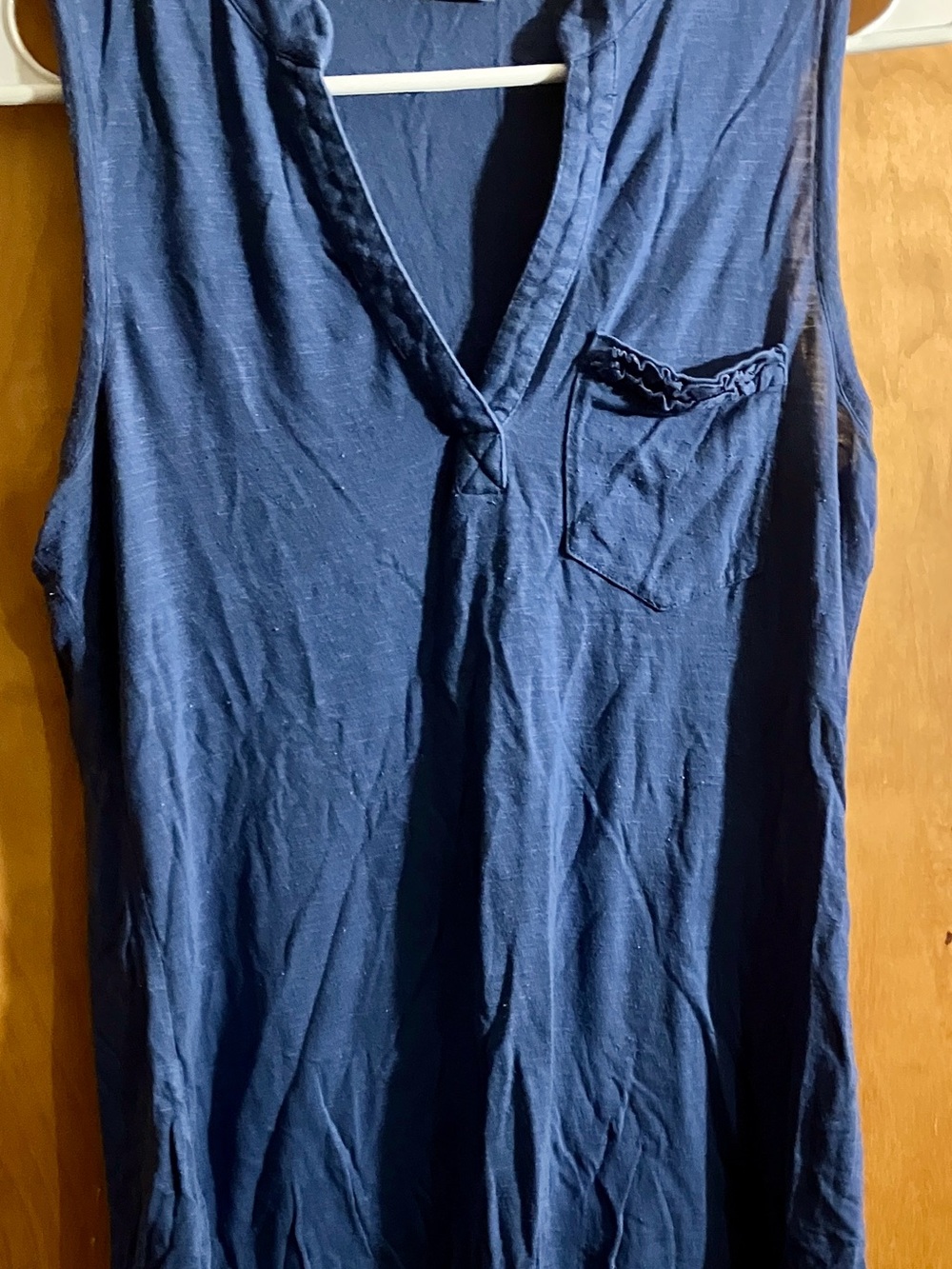 Modcloth Cornflour Blue Sleeveless V-Neck Tank with Pocket